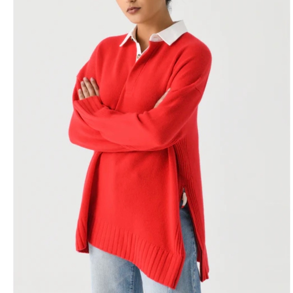 NO NAME WOMEN'S MEGHAN CASHMERE OVERSIZED SWEATER Poppy Red SZ M